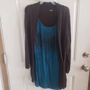 Apt 9 sweater with pre-inserted blouse